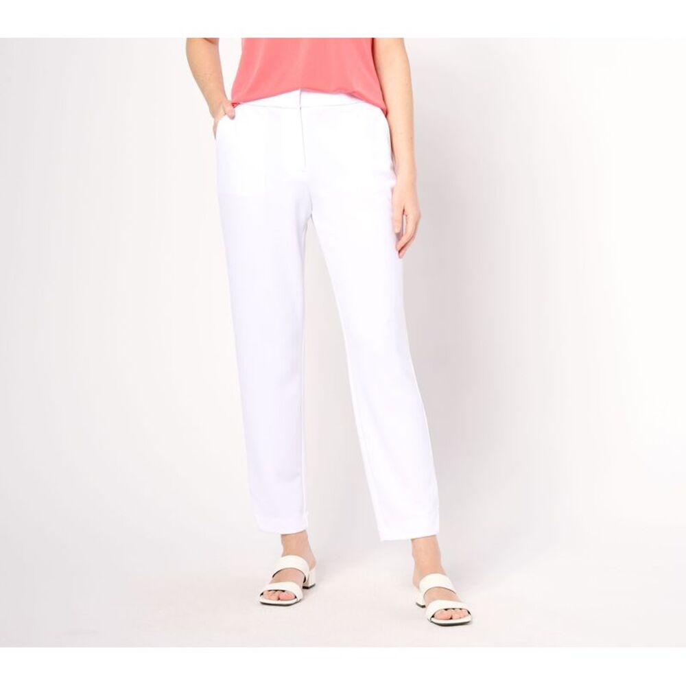 Summersalt Women's Pants Sz XL Luxe Crepe Slim Leg Pant White A647097